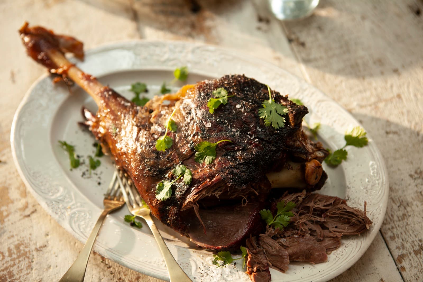 Low & Slow Cooked Leg of Lamb with Dry Rub & Spritz